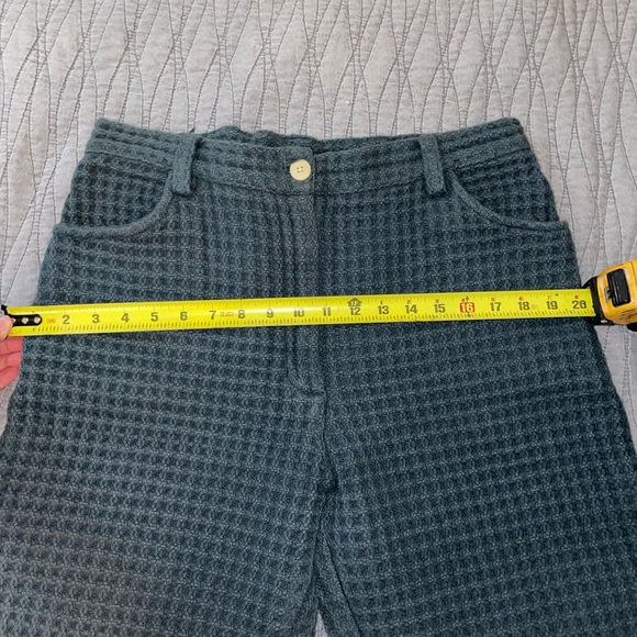 Soluna Collective Blue Wide Leg Spruce Green Waffle Pants Size 10 - Picture 13 of 16